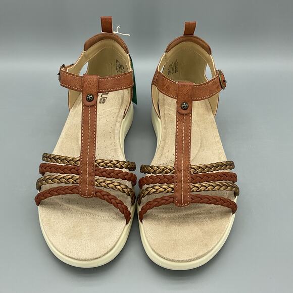 NEW JBU Women’s Prague T-Strap Sandals Brown/bronze Size 10M - Picture 3 of 10